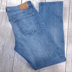 Madewell Mens Straight Leg Jeans Size 33x32 Blue Denim Mid Rise Stretch Pants